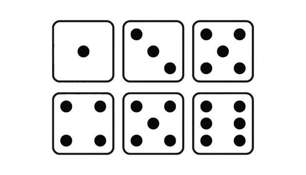 Dice vector illustration set for games and probability concept