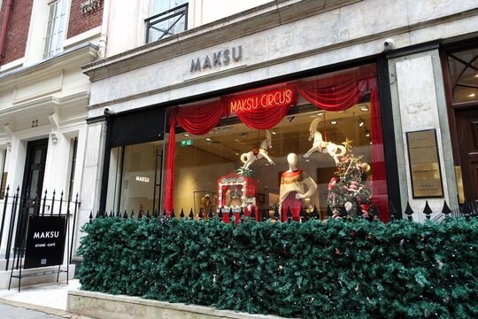 Maksu ladies' fashion boutique, situated at 23 Bruton Street, Mayfair, London