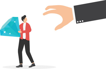 Traps and baits, investment temptations and risks, scams or frauds, businessmen climbing on fishhooks

