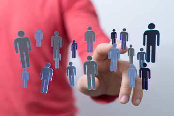 Digital concept of people connecting and networking, representing community, social media, and teamwork. Concep