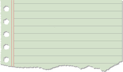 Ripped Lined Notebook Paper Blank Memo Stationery Page with vector illustration