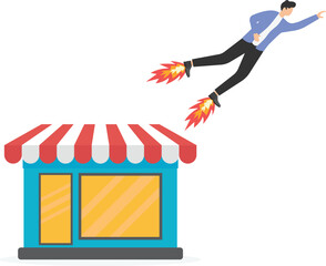 Boost your career development, Getting fast promotion job, career growth, reach higher position in short time, quick self development concept,

