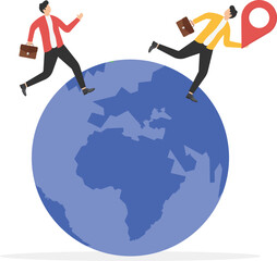 Global business competitor, innovation that change the agile world, international working abroad concept,
