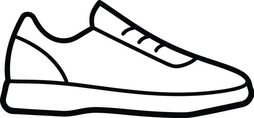 Simple Line Art Icon of a Sneaker Shoe, Versatile for Various Designs