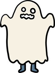 Child in Halloween Ghost Costume Illustration