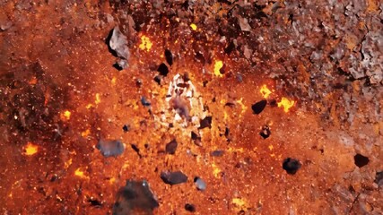 Light blue gemstone reflecting light on a dark, rough, and corroding metal surface, showing a concept of contrast between beauty, preciousness, decay, and resilience - Powered by Adobe