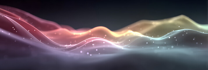 Abstract Sound Wave: A mesmerizing visualization of sound waves rippling across a dark gradient background, each peak and trough of color reflecting the rhythm and energy of sound.