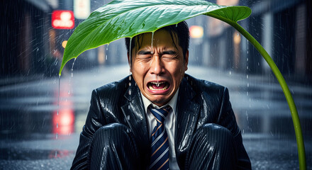 The Leaf Umbrella Manifesto: A Suit, A Storm, And Improvised Dignity