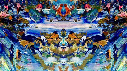 Abstract art background . Hand painting artwork on canvas .