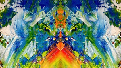 Abstract art background . Hand painting artwork on canvas .