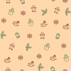 Christmas ornament seamless pattern