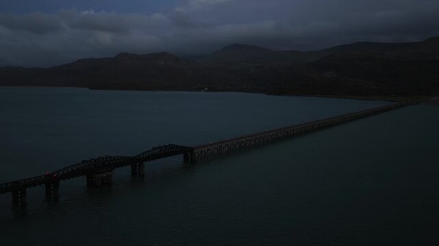 Barmouth Bridge, in welsh, Pont Abermaw. Wales United Kingdom.
