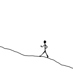 坂を上る棒人間