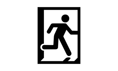 Piktogramm Notausgang &ndash; Symbol f&uuml;r Nott&uuml;r, Fluchtweg und Evakuierung (ohne Pfeil, schwarz)