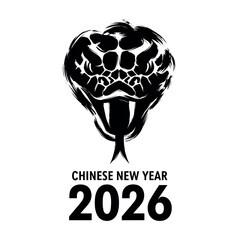 Chinese new year 2026 snake zodiac animal silhouette