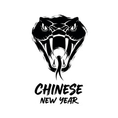 Fierce cobra head chinese new year silhouette