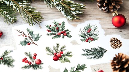 Decorative Christmas stickers full of winter charm