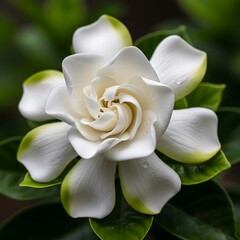 Elegant Gardenia Blossom - A Close-Up of Natures Beauty.