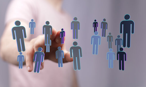 Concept of teamwork and communication in business, a symbol of community and global connectivity. Digital human