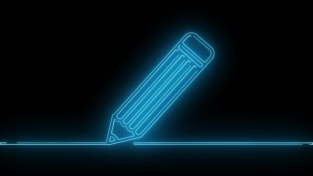 Green neon paper document sheet icon glowing representing file notes writing and office paperwork