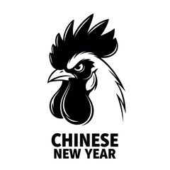 Rooster head silhouette for chinese new year celebration