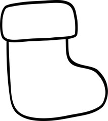 Doodle Sock Line Art Illustration