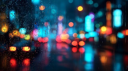 Futuristic cityscape background at night with neon lights and dynamic motion blur