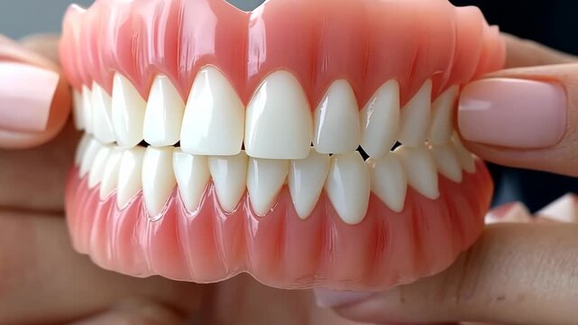 Learning about dental anatomy through a close-up of a model showcasing human teeth structure and alignment for better oral hygiene and care