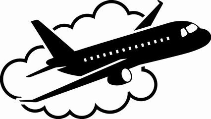 Dynamic jet airliner soars through clouds, a symbol of travel, adventure, and freedom in the sky