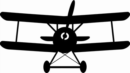 Classic biplane silhouette ready for adventure in the skies, evoking nostalgia and freedom