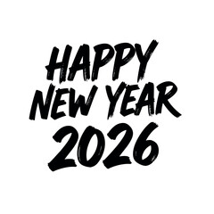 Happy new year 2026 text silhouette