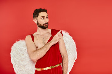 Man dressed as Cupid celebrates love on Valentines Day with creative flair