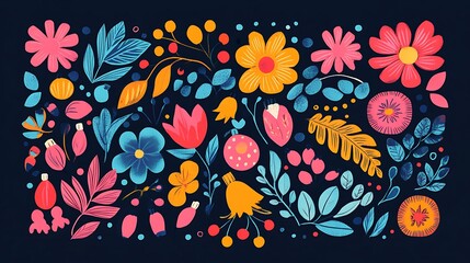 Decorative holiday sticker sheet with festive motifs