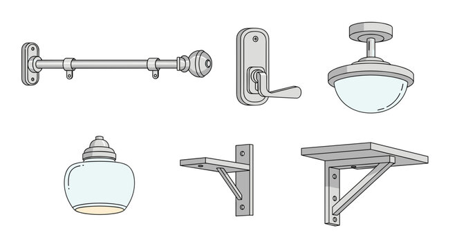 Elegant home decor elements collection for interior design projects and stylish renovations