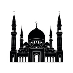 Ornate islamic mosque architecture silhouette