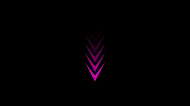Animated downward directional arrow icon looping seamlessly on a black background