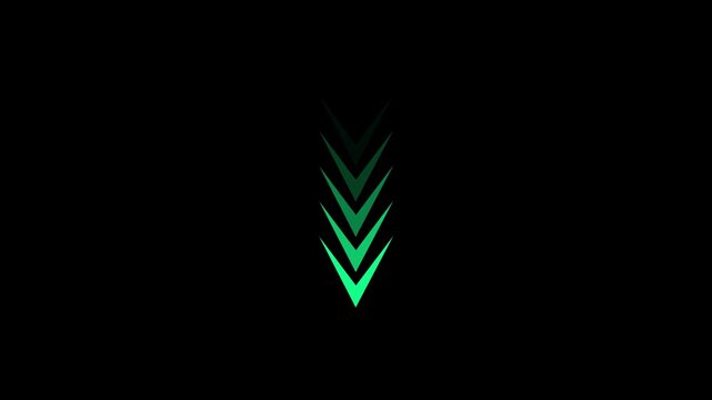 Animated downward directional arrow looping seamlessly for presentations and graphics