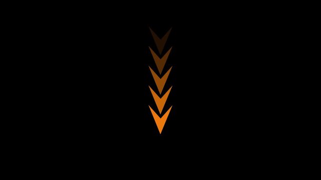 Seamless looping downward directional arrow animation for presentations and graphics
