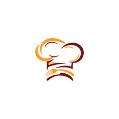Chef hat logo with fork, a symbol of culinary expertise and restaurant service