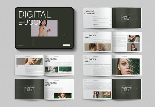 Digital Ebook Template Design Layout Landscape