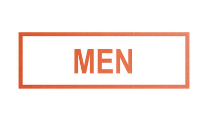 MEN. stamp with rough texture, rectangular frame.