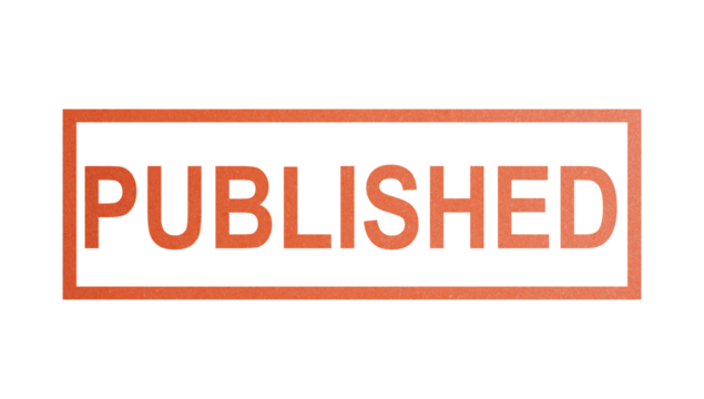 PUBLISHED. stamp with rough texture, rectangular frame. - Powered by Adobe