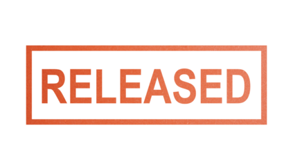 RELEASED. stamp with rough texture, rectangular frame.