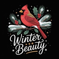 Cardinal Bird Winter Beauty Illustration nature