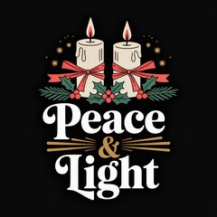 Christmas Candles Peace and Light with Stars holiday