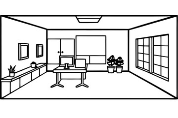 Minimalist Office Room Decor Scene