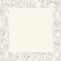 Vintage square frame with hand-painted swirls.