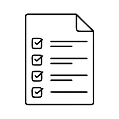 Fototapeta premium A checklist document with four checked boxes and lines representing text on a white background page image