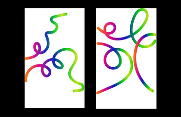 Abstract vibrant fluid lines with gradient color on clean background design