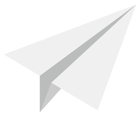 Paper plane flat vector icon isolated on white background.